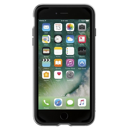 Чехол для iPhone 7 Plus, 8 Plus гибридный Spigen SGP Neo Hybrid черно-серебристый