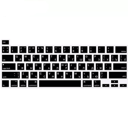 Накладка на клавиатуру защитная для Apple MacBook Pro 16 Touch Bar A2141 USA (русские буквы) черная