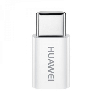 Переходник Type-C - MicroUSB (папа - мама) компактный Huawei AP52 оригинальный белый