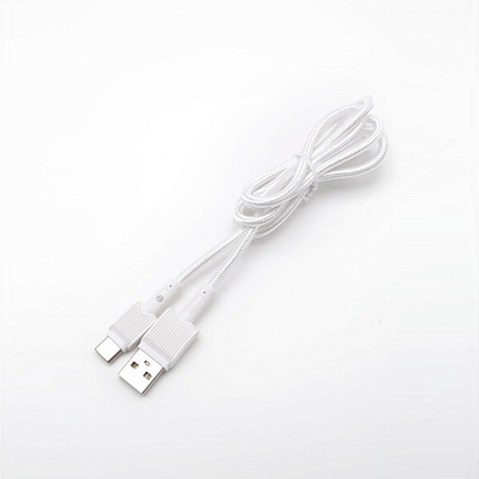 Кабель Type-C - USB для зарядки 1 м 3А плетеный Digitalpart TC-306 белый