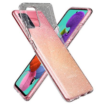 Чехол для Samsung Galaxy A51 гелевый с блестками Spigen SGP Liquid Crystal Glitter прозрачный