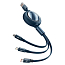 Кабель USB - MicroUSB, Lightning, Type-C для зарядки 1,2 м 3.5А плоский Baseus Bright Mirror синий