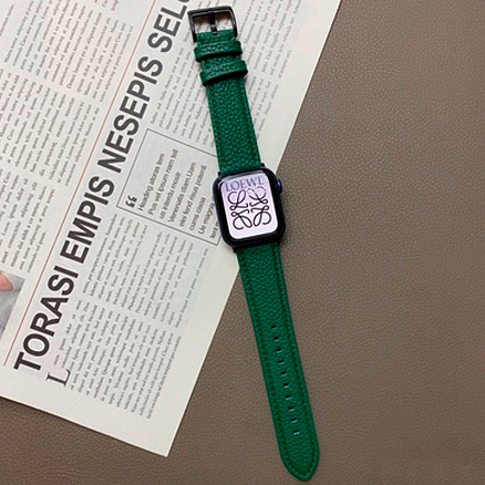 Ремешок-браслет для Apple Watch 42 и 44 мм кожаный Nova Leather зеленый