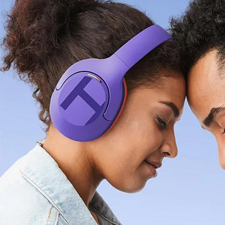 Наушники беспроводные Haylou S35 полноразмерные с активным шумоподавлением фиолетово-оранжевые