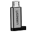 Переходник MicroUSB - Type-C (папа - мама) Ugreen US282 серый