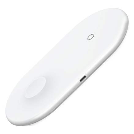 Беспроводная зарядка 2-в-1 для телефона и Apple Watch Baseus Smart New (быстрая зарядка) белая