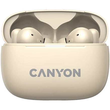 Наушники TWS беспроводные Canyon OnGo 10 ANC вакуумные с микрофоном бежевые