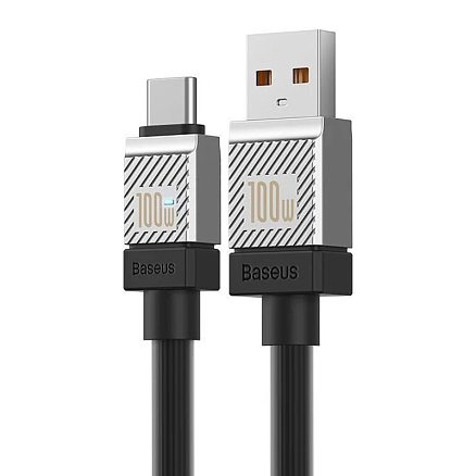 Кабель Type-C - USB для зарядки 2 м 100W 6A Baseus CoolPlay CAKW000701 (быстрая зарядка) черный