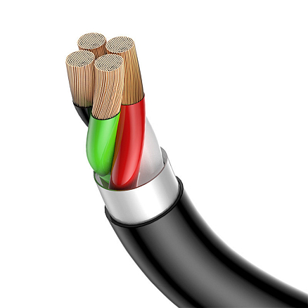 Кабель USB - Lightning для зарядки iPhone 1,2 м 2А витой Baseus Double Spring черно-золотистый