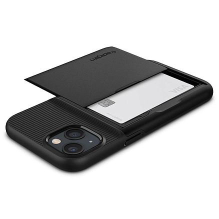 Чехол для iPhone 13 гибридный со слотом для карты Spigen Slim Armor CS черный