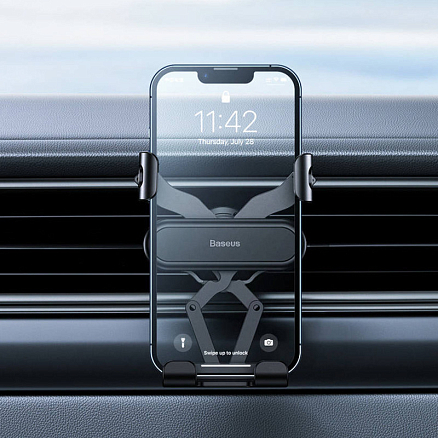 Держатель автомобильный в решетку обдува Baseus Car Mount Lite черный