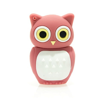 Корпус для USB флэшки силиконовый Matryoshka Drive - Сова розовая MD-068