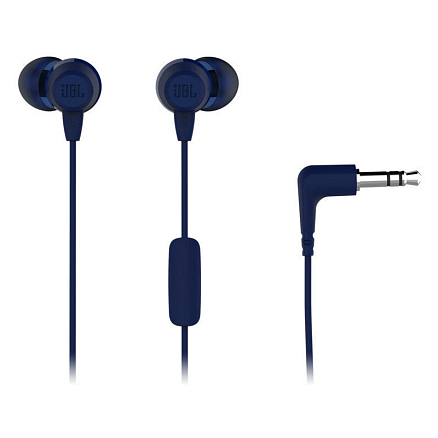 Наушники JBL C50HI вакуумные с микрофоном синие