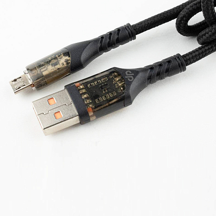 Кабель USB - MicroUSB для зарядки 1 м 3A плетеный Digitalpart MC-350T черный