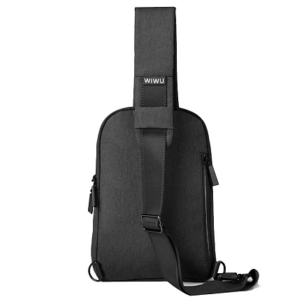 Рюкзак однолямочный WiWU Odyssey Cross Body с отделением для планшета и USB портом черный