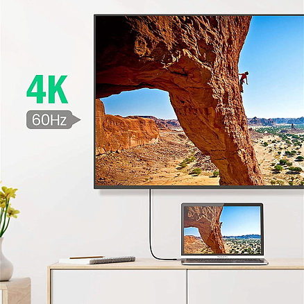Кабель Type-C - Type-C 3.1 Gen2 длина 1 м 5A 20V 100W 4K 60Hz плетеный Ugreen US355 (быстрая зарядка PD, QC 3.0) черный