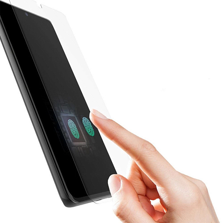 Защитное стекло для Samsung Galaxy S21 Ultra на весь экран противоударное WhiteStone Dome Glass c УФ-лампой прозрачное 2 шт.