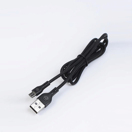 Кабель USB - MicroUSB для зарядки 1 м 3A плетеный Digitalpart MC-304 черный