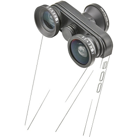 Объектив для iPhone 6, 6S Forever SL-220 4-в-1: Fisheye, Wide-Angle, Macro черный