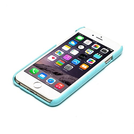 Чехол для iPhone 6 Plus, 6S Plus кожаный на заднюю крышку Zenus Avoc Dolomites светло-голубой