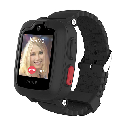 Детские умные часы с GPS и Wi-Fi трекером, видеозвонками и помощником Алиса Elari KidPhone 3G черные