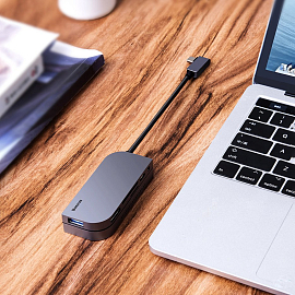 Хаб (разветвитель) Type-C 6-в-1 (PD) для iPad Pro 2018 Baseus Bolt серый