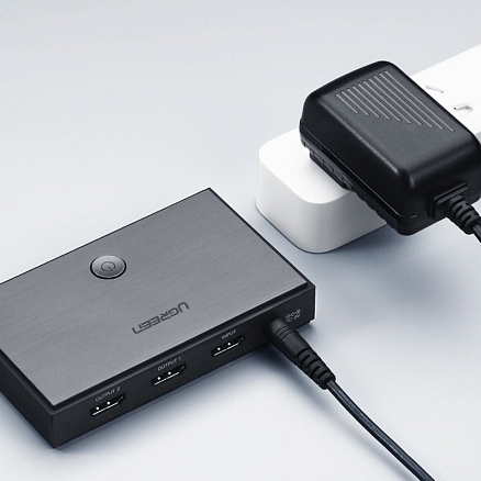 HDMI Splitter (разветвитель) на 2 порта (1 HDMI вход на 2 HDMI выхода) Ugreen CM186 черный