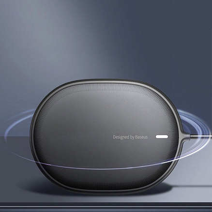 Беспроводная магнитная зарядка MagSafe для iPhone 15W с Type-C Baseus Light BS-W518 черная