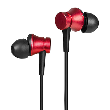 Наушники Xiaomi Basic вакуумные c микрофоном черно-красные