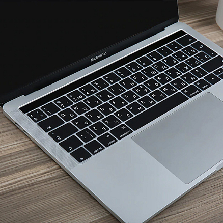 Накладка на клавиатуру защитная для Apple MacBook Pro 13 Touch Bar A1706, A1989, A2159, Pro 15 Touch Bar A1707, A1990 EU (русские буквы) черная