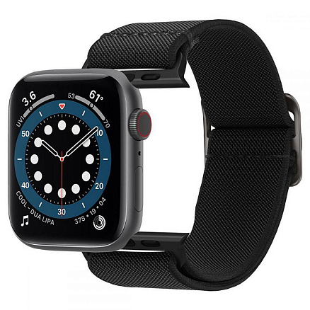 Ремешок-браслет для Apple Watch 42 и 44 мм текстильный Spigen Fit Lite черный