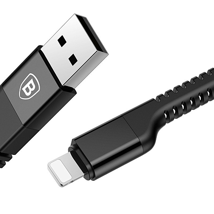 Кабель USB - Lightning для зарядки iPhone 1,5 м 2А плетеный Baseus Confidant черный
