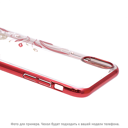 Чехол для iPhone X, XS пластиковый Devia Petunia прозрачно-красный