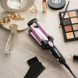 Щипцы для завивки волос Aresa AR-3337 черно-розовые