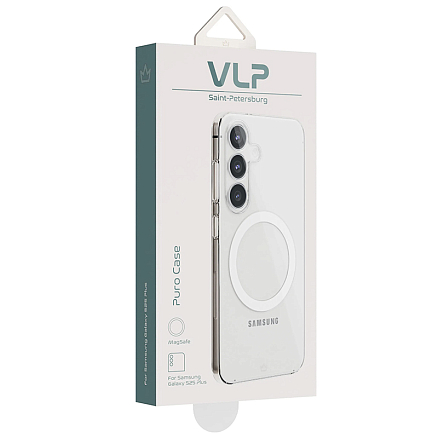 Чехол для Samsung Galaxy S25+ силиконовый VLP Puro MagSafe прозрачный