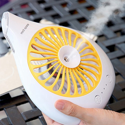 Вентилятор настольный с увлажнителем Rock Space T1 бело-желтый