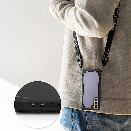 Чехол для Samsung Galaxy S21 гибридный Ringke Fusion X черный