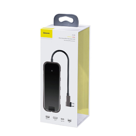 Хаб (разветвитель) Type-C - 3 х USB 3.0, HDMI 4K, Ethernet, Type-C PD Baseus Multi-functional серый