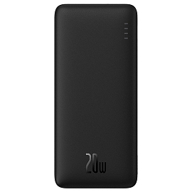 Внешний аккумулятор Baseus Airpow 20000мАч (USB, Type-C, ток 3А, быстрая зарядка PD, QC 3.0, 20Вт) черный