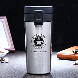 Термос (термобутылка) Cafe Style 380 мл серебристый