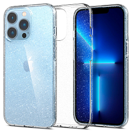 Чехол для iPhone 13 Pro гелевый с блестками Spigen SGP Liquid Crystal Glitter прозрачный