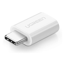Переходник Type-C - MicroUSB (папа - мама) Ugreen US157 белый