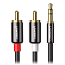 Кабель 3,5 мм - 2RCA тюльпаны (папа - папа) 1 м Ugreen AV116