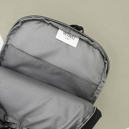 Рюкзак однолямочный WiWU Odyssey Cross Body с отделением для планшета и USB портом черный