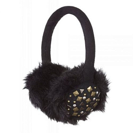 Наушники KitSound Earmuffs накладные теплые черные с заклепками
