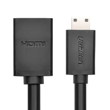 Кабель MiniHDMI - HDMI (папа - мама) длина 22 см версия 2.0 Ugreen 20137 черный