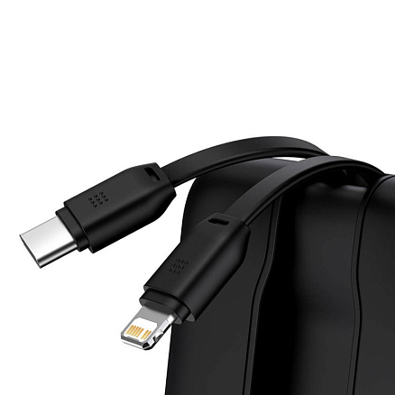 Внешний аккумулятор Baseus Elf с встроенными кабелями Type-C, Lightning 10000мАч (Type-C, ток 5А, 22.5 Вт) черный