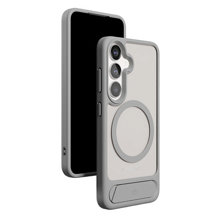 Чехол для Samsung Galaxy S25 Ultra гибридный с подставкой VLP Reels Magsafe прозрачно-серый