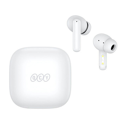 Наушники TWS беспроводные Bluetooth QCY T13 ANC вакуумные с микрофоном белые