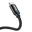 Кабель USB - Type-C + переходник на Lightning для зарядки 23 см 2.4А плетеный Baseus U-Shaped черный